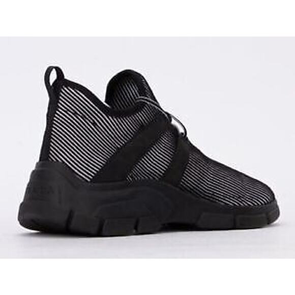 Prada Logo Knit Row Sock Black White Low Flat Trainer Sneaker Men UK 10 US 11 12 - Picture 8 of 12